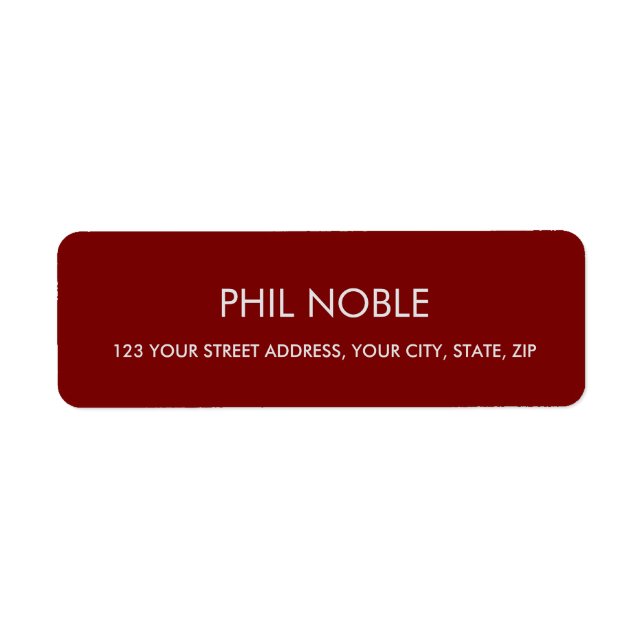 BURGUNDY modern simple professional name monogram (Front)