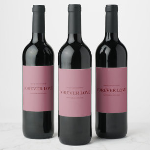 Burgundy Modern Type Wedding Wine Label