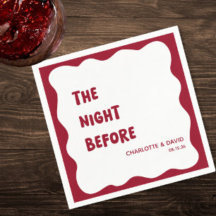 Burgundy Modern Welcome Party Rehearsal Dinner Napkin