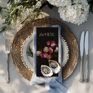 Burgundy Moody Floral Elegant Wedding Menu