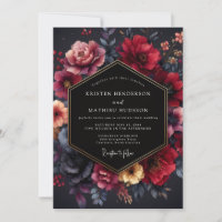 Burgundy Moody Floral Nocturne Wedding