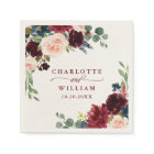 Burgundy Navy Blue Blush Floral Rustic Wedding