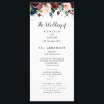 burgundy & navy blue, blush floral wedding program programme<br><div class="desc">A lovely navy blue theme with watercolor burgundy,  navy blue and blush pink flowers . You can personalise the text and colours on this wedding program template.</div>