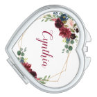Burgundy Navy Blue Floral Classy Geometric Frame