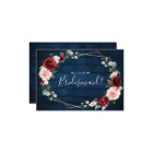 Burgundy Navy Blush Geometric bridesmaid proposal