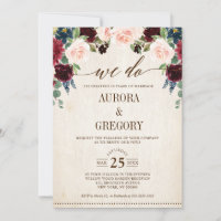 Burgundy Navy Floral Rustic Country We Do
