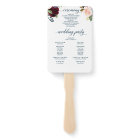 Burgundy Navy Wedding Program Fan Large Wedding