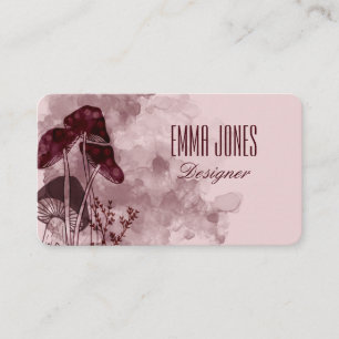 Burgundy Neon Mushrooms   Business Card