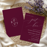 Burgundy Nothing Fancy Just Love Minimal Wedding