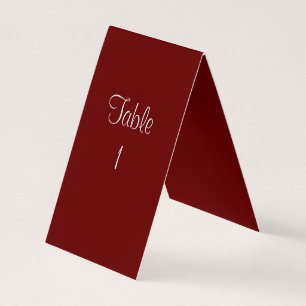 Burgundy Numbered Table Labels