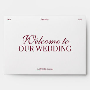 Burgundy Old Money Wedding Envelope