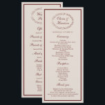 Burgundy Old Money Wedding Program Card<br><div class="desc">Burgundy Old Money Wedding Program Card designed for elegant fall and winter ceremonies — a timeless piece for couples embracing Quiet Luxury and Heritage Estate aesthetics. Perfect for classic, formal weddings with refined stationery suites. Ideal for the traditional bride who loves deep burgundy palettes and sophisticated typography. Style with velvet...</div>