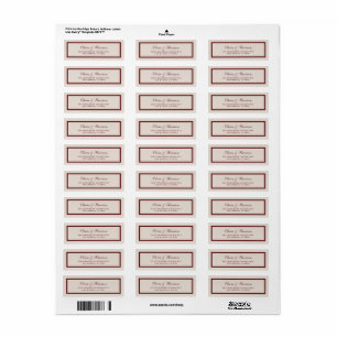 Burgundy Old Money Wedding Return Address Label