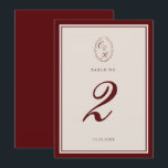 Burgundy Old Money Wedding Table Number<br><div class="desc">Burgundy Fall Wedding Table Number designed in a timeless Old Money aesthetic — a sophisticated detail for elegant autumn and winter receptions. Inspired by Quiet Luxury, Heritage Estate, and Classic Editorial wedding styles. Perfect for couples who love refined, traditional tablescapes. Style with velvet linens, candlelit centerpieces, and deep burgundy florals...</div>