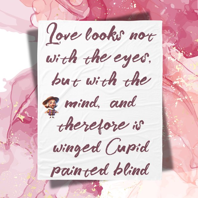 Burgundy on White Shakespeare Love looks not... | Fleece Blanket (Creator Uploaded)