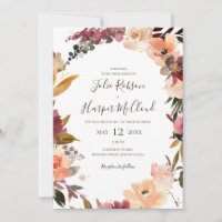 Burgundy Orange Floral All In One Wedding