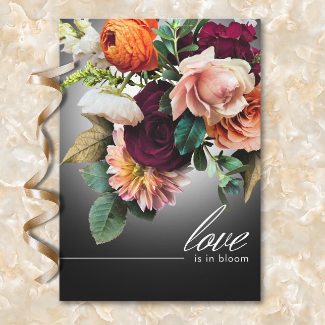 Burgundy Orange Floral Love is in Bloom Shower Invitation (Burgundy Orange Floral Love is in Bloom Shower Invitation)