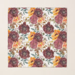 Burgundy Orange Rustic Autumn Watercolor Floral Scarf<br><div class="desc">Burgundy Orange Rustic Autumn Fall Watercolor Floral Wedding Acessories Scarves Wraps features a botanical watercolor floral pattern in burgundy and orange on a white background. Perfect for weddings,  bridesmaids,  birthday gift for Mum,  Grandmother,  friends and more. Designed by ©Evco Studio www.zazzle.com/store/evcostudio</div>