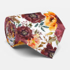 Burgundy Orange Rustic Autumn Watercolor Floral