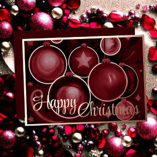 Burgundy Ornaments Happy Christmas