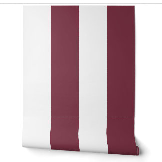 Burgundy Oversized Cabana Stripe Wallpaper
