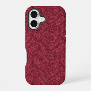 Burgundy Paisley iPhone 16 Case