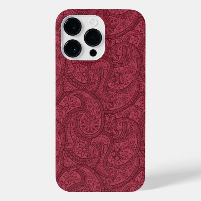Burgundy Paisley iPhone Case (Back)