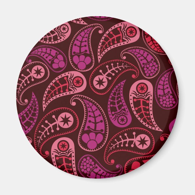 Burgundy Paisley Magnet (Front)