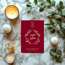 Burgundy & Pale Gold Rhombus Save the Date Wedding