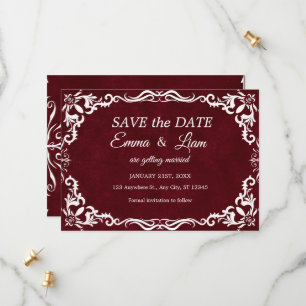 Burgundy Papel Picado Mexican Wedding Save The Date