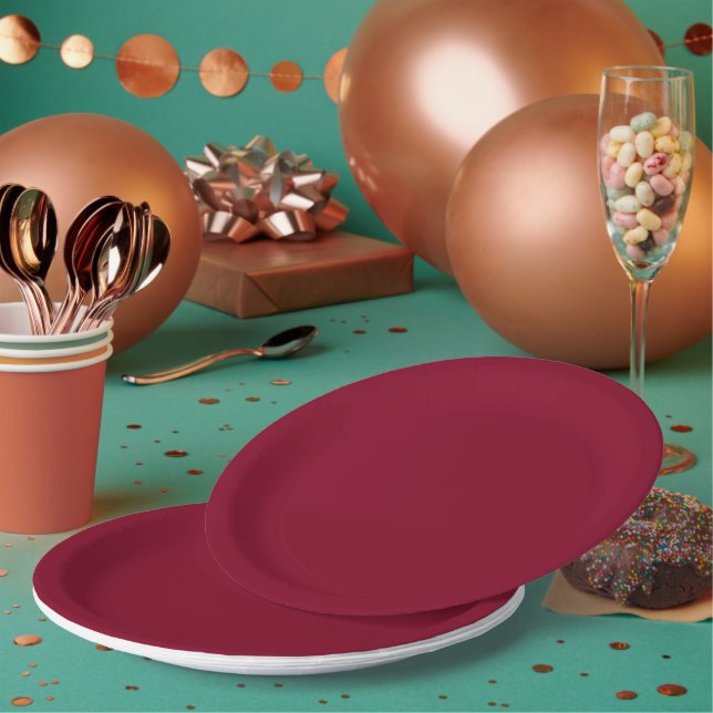 Burgundy Paper Plate (Multi)