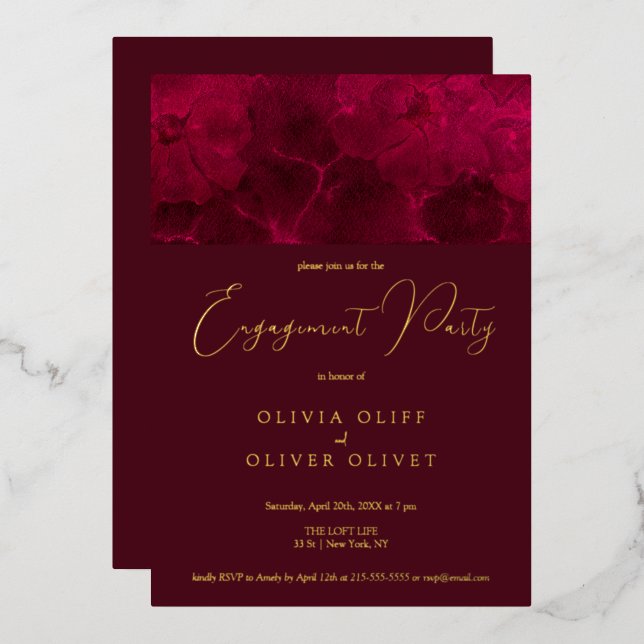 Burgundy Passion Engagement Party (Front/Back)