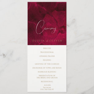Burgundy Passion Wedding Programme