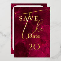 Burgundy Passion Wedding Save The Date