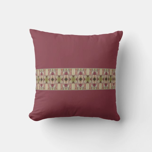 Burgundy Patterned Design Cushion (Front)