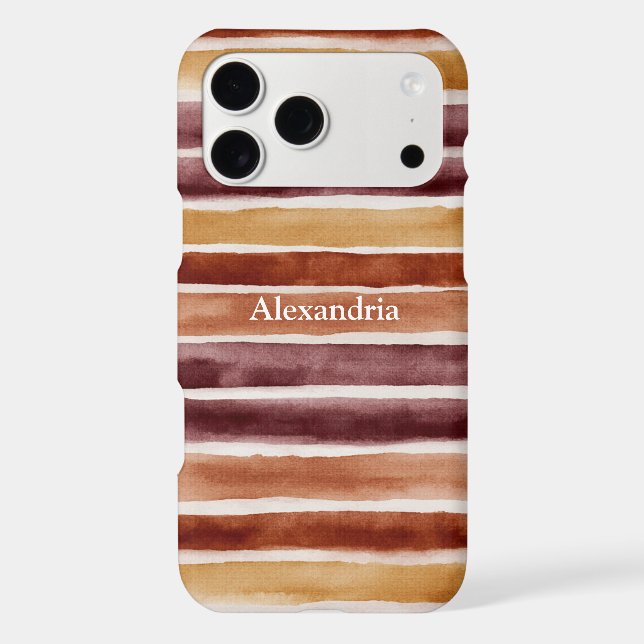 Burgundy Peach Orange Red Stripes (Back)