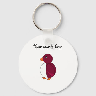 Burgundy penguin key ring