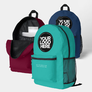 Burgundy Personalised Corporate Logo and Text Printed Backpack