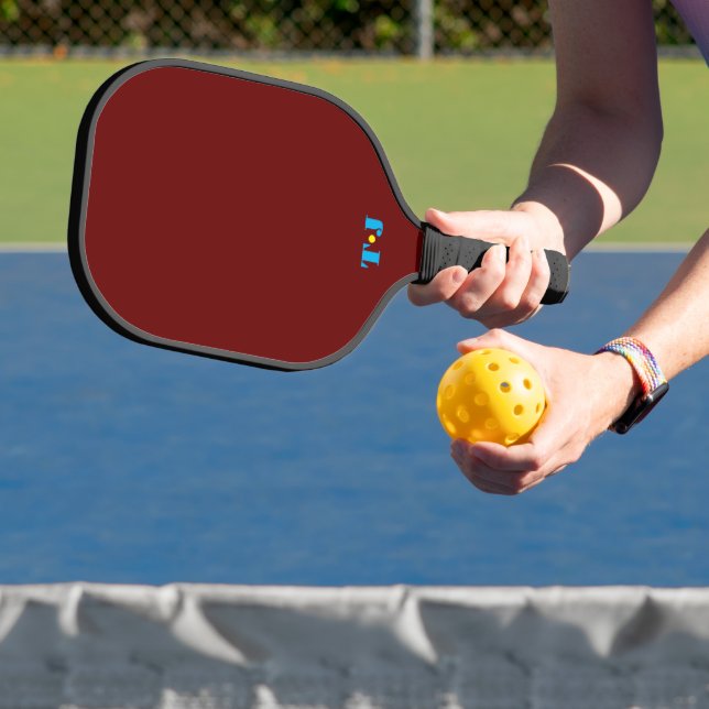 Burgundy Personalised Monogrammed Pickleball Paddle (Insitu)
