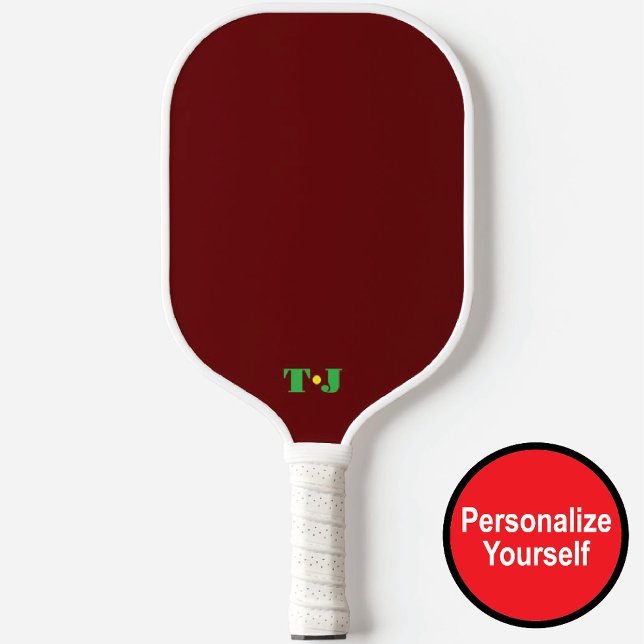 Burgundy Personalised Monogrammed Pickleball Paddle (Creator Uploaded)