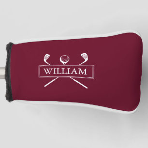 Burgundy Personalised Name Clubs And Ball Golf Head Cover