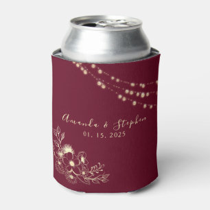 Burgundy Personalised Wedding Can Cooler