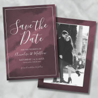 Burgundy Photo Wedding Save the Date