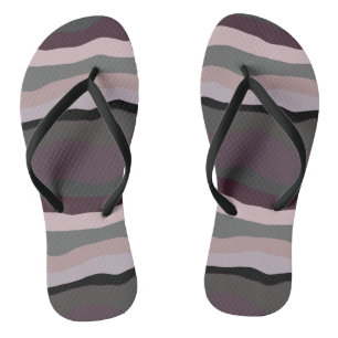 Burgundy, Pink and Purple Wavy Stripes Jandals