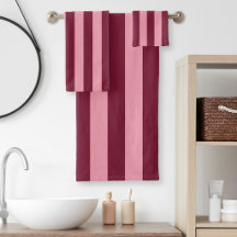 Burgundy Pink Big Stripe Pattern Bold Cherry Red