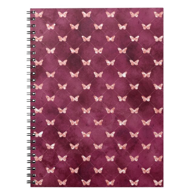 Burgundy Pink Butterflies          Notebook (Front)