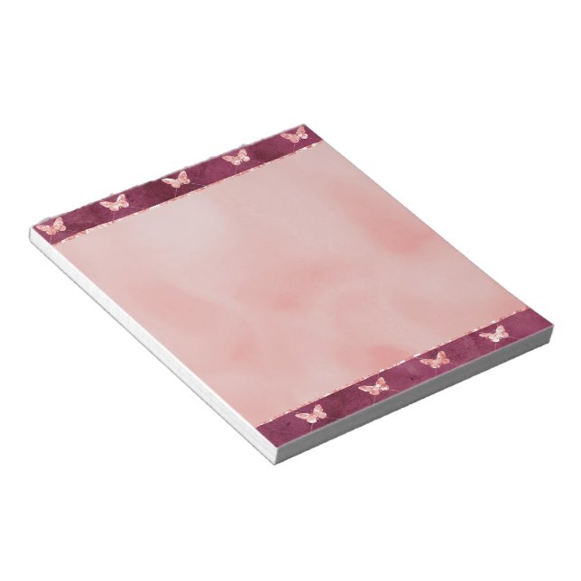 Burgundy Pink Butterflies          Notepad (Angled)
