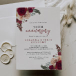 Burgundy Pink Floral 50th Wedding Anniversary  Invitation<br><div class="desc">This burgundy pink floral 50th wedding anniversary invitation is perfect for a modern event. The design features burgundy,  pink blush flowers with green leaves,  inspiring artistic beauty.

Change the number to celebrate any anniversary milestone.</div>