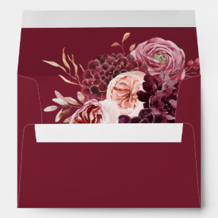Burgundy & Pink Floral 8B 3 Envelope