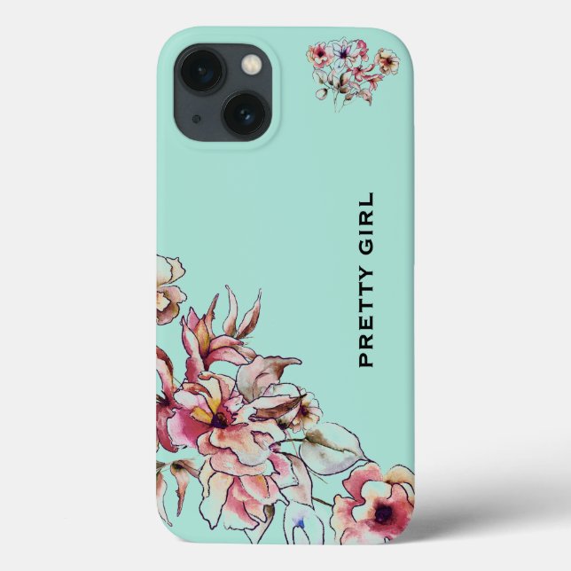 Burgundy Pink Floral Bouquet Elegant Girly Mint Case-Mate iPhone Case (Back)
